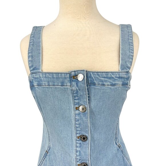 Club Monaco Button Front Denim Dress NWT Size 4 - Picture 3 of 13